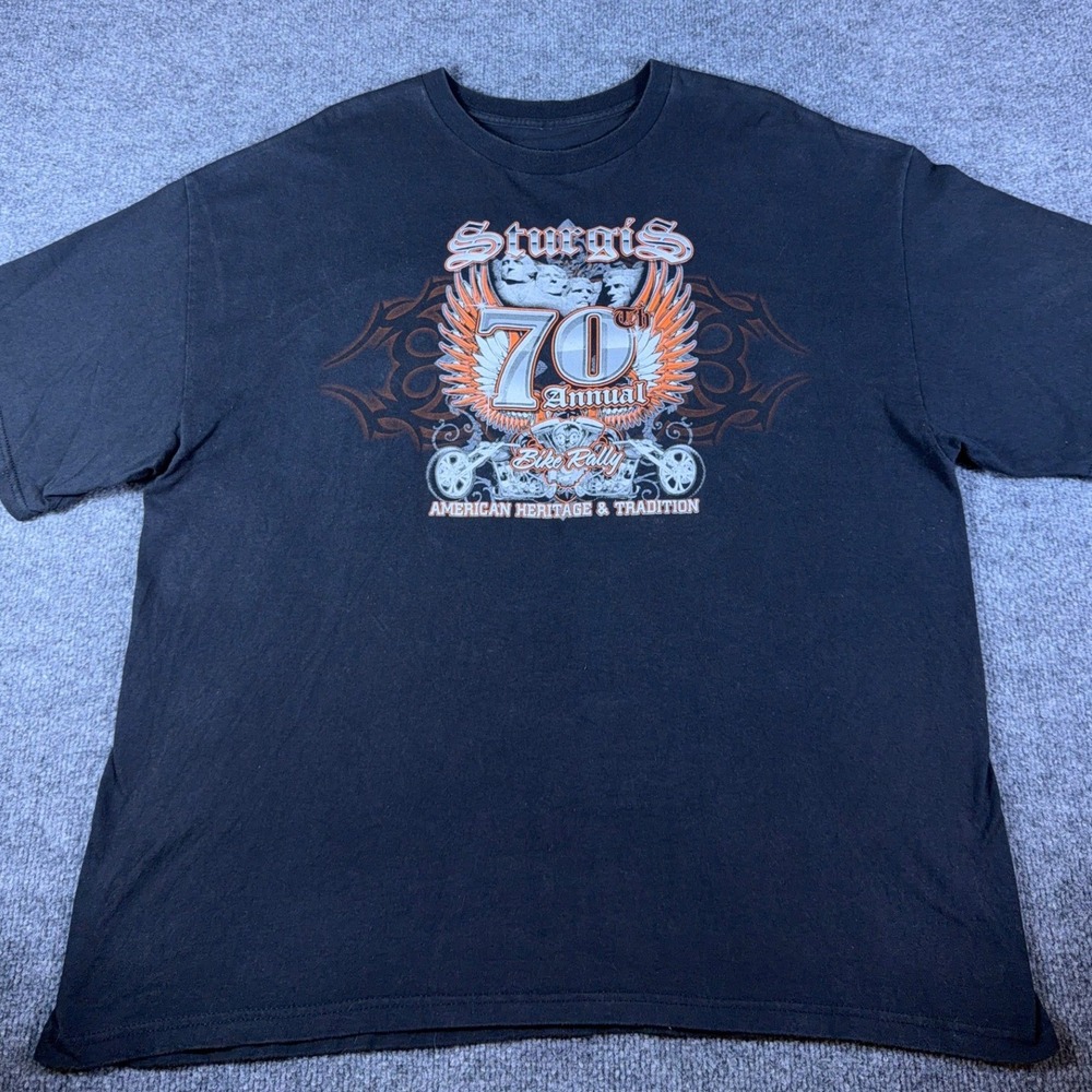 Sturgis 70th Annual Bike Rally T-Shirt Black Graphic Tee Mens XL 2010